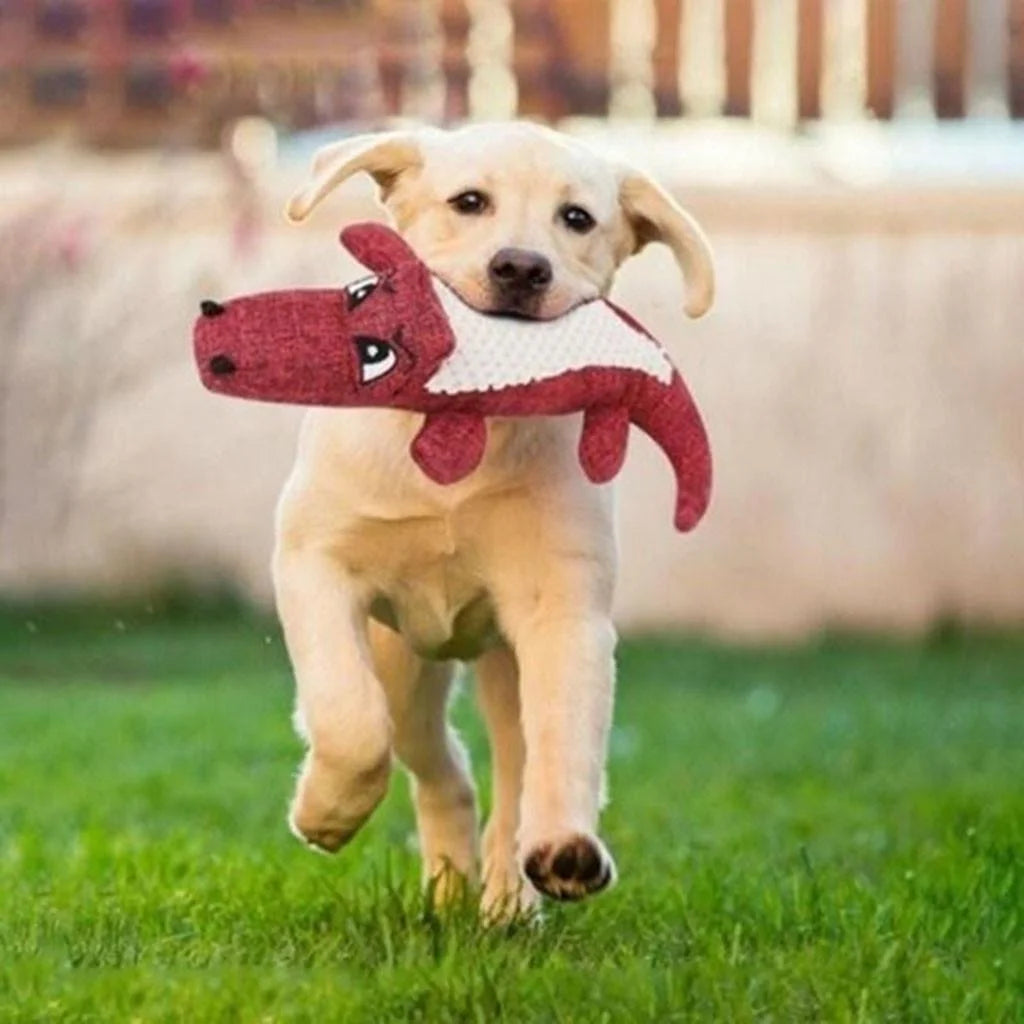 Dog Squeaky Toys, Dog Toothbrush Puppy Chew Toy Chewing & Cleaning Teeth, Linen Plush Animal Toy Safe Chew Proof Toys Small Medium Large Dog Pets