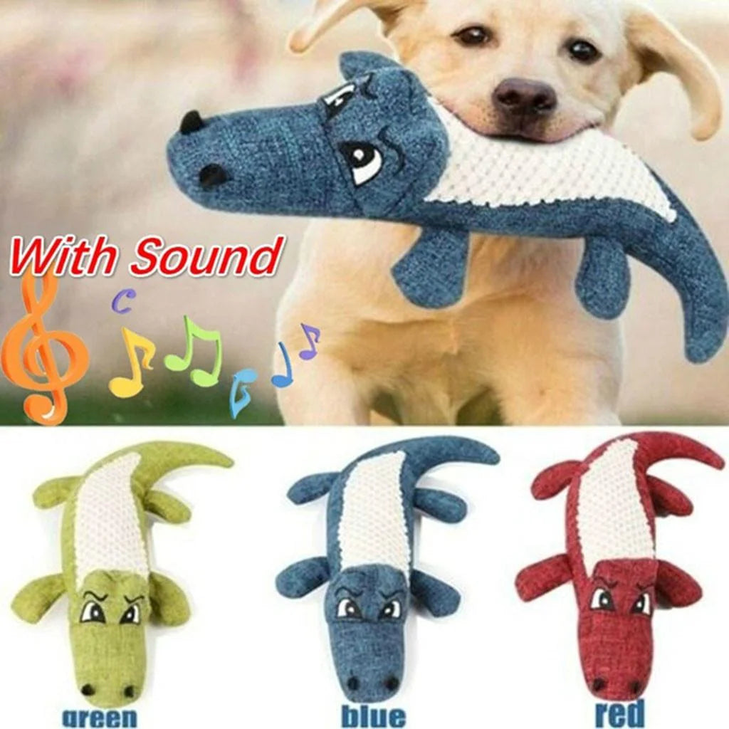Dog Squeaky Toys, Dog Toothbrush Puppy Chew Toy Chewing & Cleaning Teeth, Linen Plush Animal Toy Safe Chew Proof Toys Small Medium Large Dog Pets