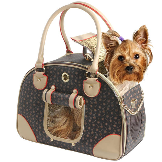 Fashion Dog Carrier PU Leather Dog Handbag Dog Purse Cat Tote Bag Pet Cat Dog...