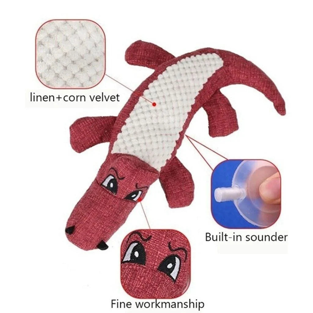 Dog Squeaky Toys, Dog Toothbrush Puppy Chew Toy Chewing & Cleaning Teeth, Linen Plush Animal Toy Safe Chew Proof Toys Small Medium Large Dog Pets