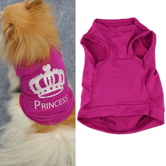 Pet Dog Cat Sweet and Cute Princess Vest Puppy Dog Clothes Summer Dress Puppy Coat Clothing Light Cute Cat Clothes Crown#E