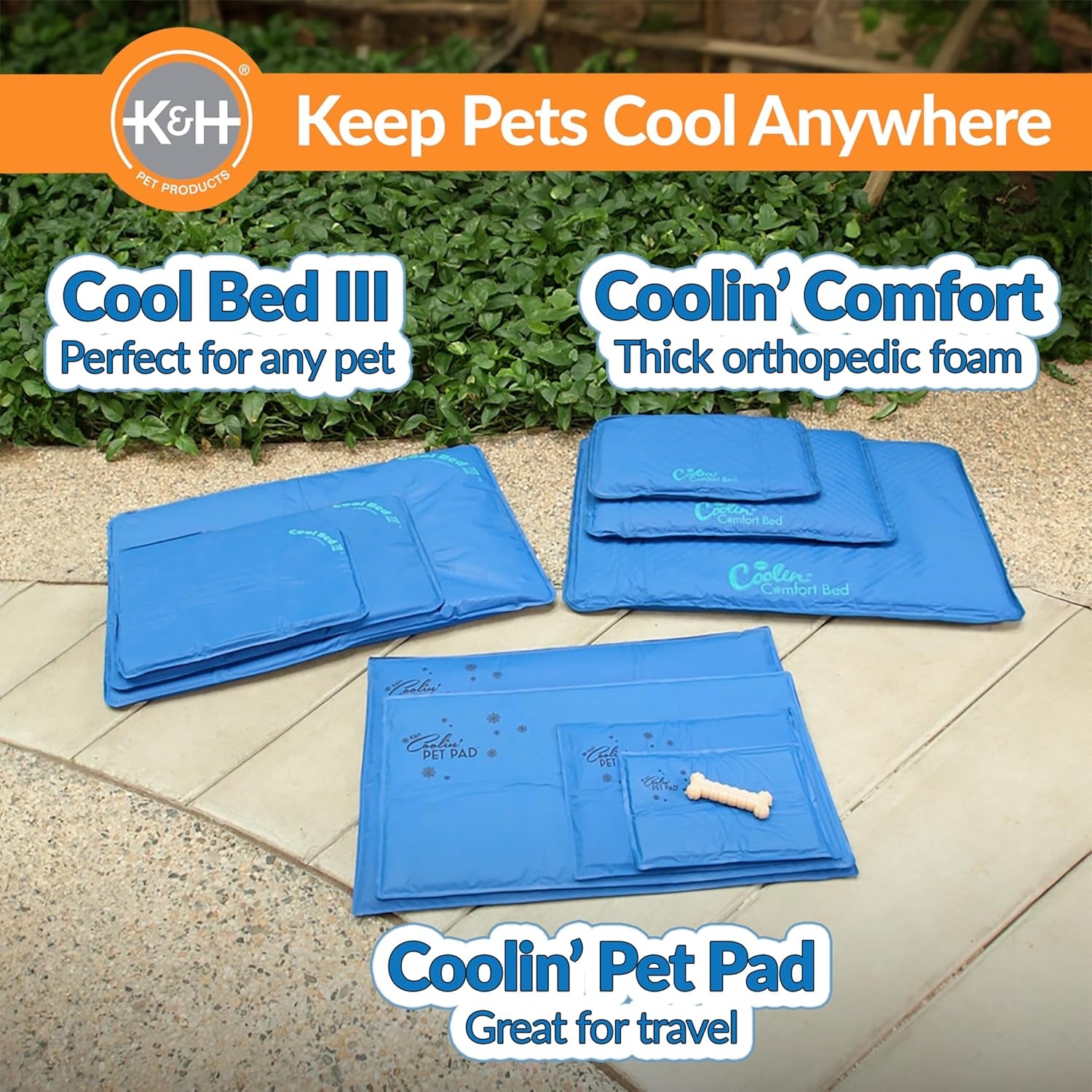 Cool Bed III Dog Cooling Mat, Indoor Outdoor Cooling Beds for Large Dogs, Chilling Pet Pad for in Home, Outdoor Houses, Crates, Yards, Porches - Large 44 X 32In Chill Blue