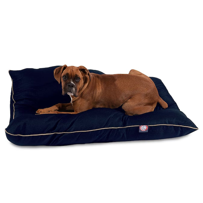 Rectangular Blue Polyester Pillow Dog Bed ( Large )