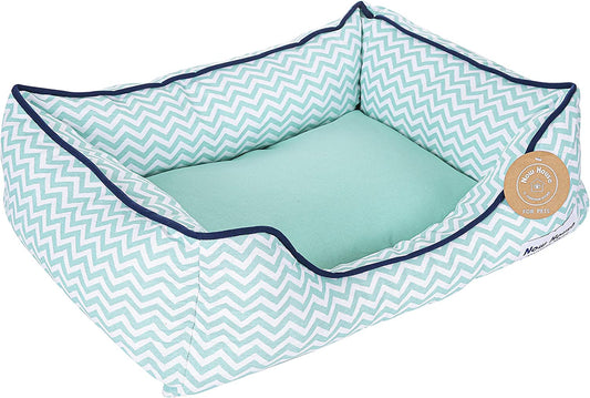 Now House for Pets by  Teal Chevron Cuddler Dog Bed, Small | Small Dog Bed Washable Dog Bed for Small Dogs by Now House by