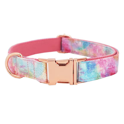 2020 Dream Girl Dog Collar Dog Flower and Leash Set for Pet Dog Cat with Rose Gold Metal Buckle