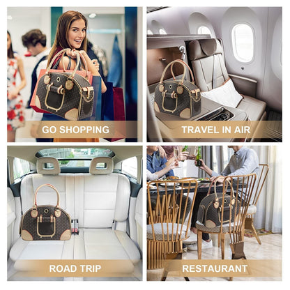 Fashion Dog Carrier PU Leather Dog Handbag Dog Purse Cat Tote Bag Pet Cat Dog...