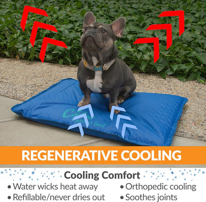 Cool Bed III Dog Cooling Mat, Indoor Outdoor Cooling Beds for Large Dogs, Chilling Pet Pad for in Home, Outdoor Houses, Crates, Yards, Porches - Large 44 X 32In Chill Blue